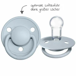 Schnuller - De Lux 2er Pack - Silikon - Iron / Baby Blue - Gr. 0-36 M