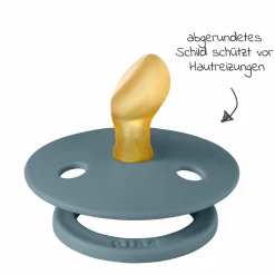 Schnuller 2er Pack Colour Anatomischer Sauger aus Naturkautschuk 0-6 M - Baby Blue / Petrol