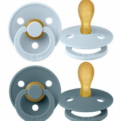 Schnuller 2er Pack Colour Symmetrischer Sauger aus Naturkautschuk 6-18 M - Baby Blue / Petrol