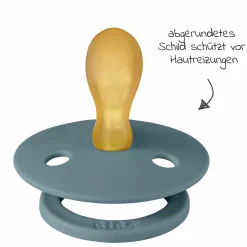 Schnuller 2er Pack Colour Symmetrischer Sauger aus Naturkautschuk 6-18 M - Baby Blue / Petrol
