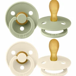 Schnuller 2er Pack Colour Symmetrischer Sauger aus Naturkautschuk 6-18 M - Sage / Ivory