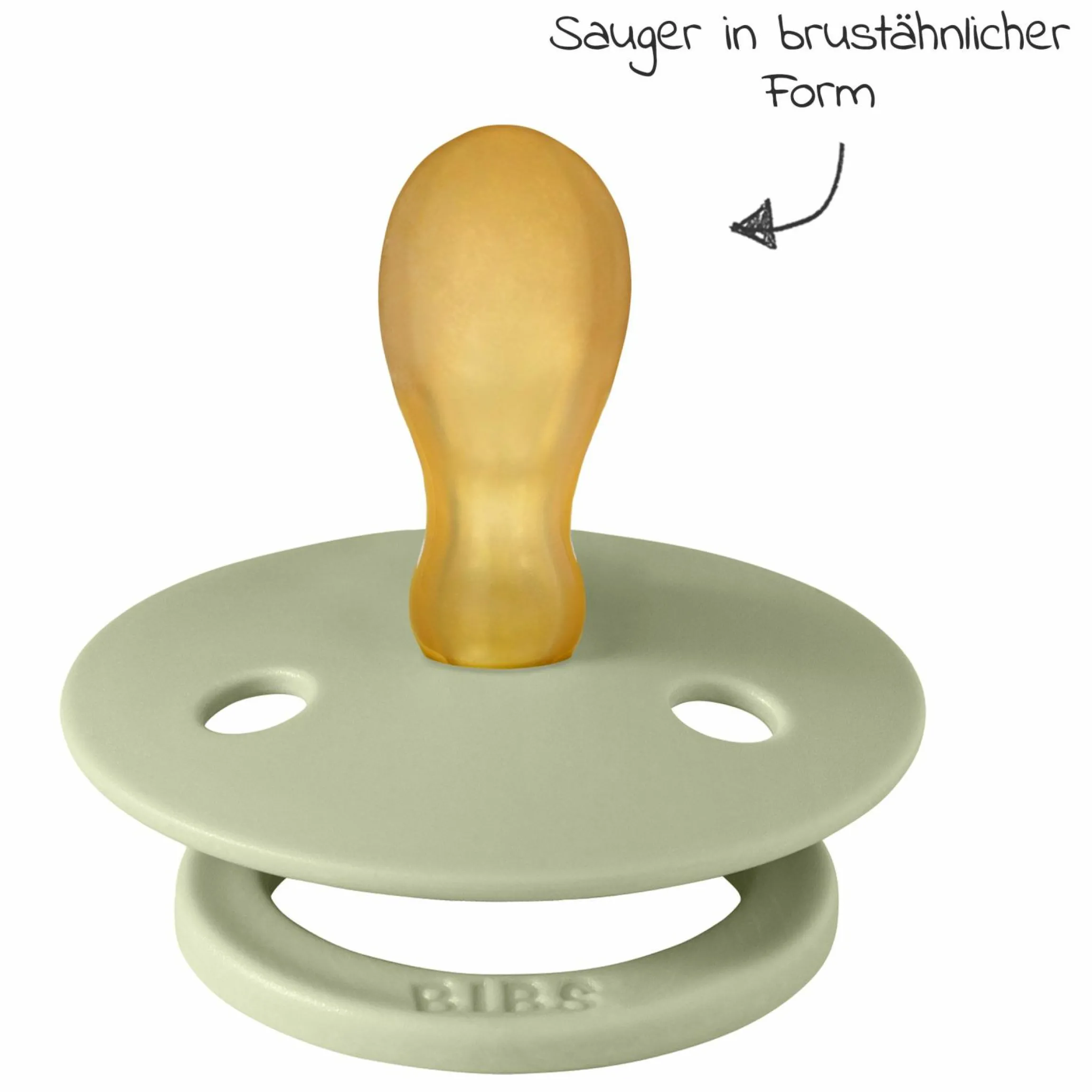 Schnuller 2er Pack Colour Symmetrischer Sauger aus Naturkautschuk 6-18 M - Sage / Ivory