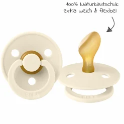 Schnuller 2er Pack Colour Anatomischer Sauger aus Naturkautschuk 6-18 M - Ivory / Blush