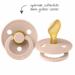 Schnuller 2er Pack Colour Anatomischer Sauger aus Naturkautschuk 6-18 M - Ivory / Blush