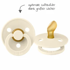 Schnuller 2er Pack Colour Anatomischer Sauger aus Naturkautschuk 0-6 M - Sage / Ivory