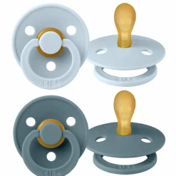 Schnuller 2er Pack Colour Symmetrischer Sauger aus Naturkautschuk 0-6 M - Baby Blue / Petrol