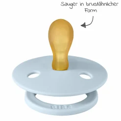 Schnuller 2er Pack Colour Symmetrischer Sauger aus Naturkautschuk 0-6 M - Baby Blue / Petrol