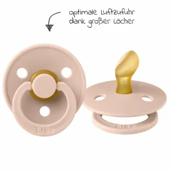 Schnuller 2er Pack Colour Anatomischer Sauger aus Naturkautschuk 0-6 M - Ivory / Blush