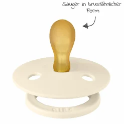 Schnuller 2er Pack Colour Symmetrischer Sauger aus Naturkautschuk 0-6 M - Ivory / Blush