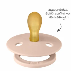 Schnuller 2er Pack Colour Symmetrischer Sauger aus Naturkautschuk 0-6 M - Ivory / Blush