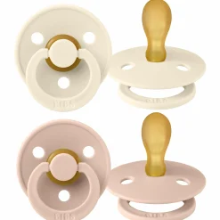 Schnuller 2er Pack Colour Symmetrischer Sauger aus Naturkautschuk 6-18 M - Ivory / Blush