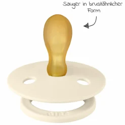 Schnuller 2er Pack Colour Symmetrischer Sauger aus Naturkautschuk 6-18 M - Ivory / Blush