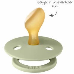 Schnuller 2er Pack Colour Anatomischer Sauger aus Naturkautschuk 6-18 M - Sage / Ivory