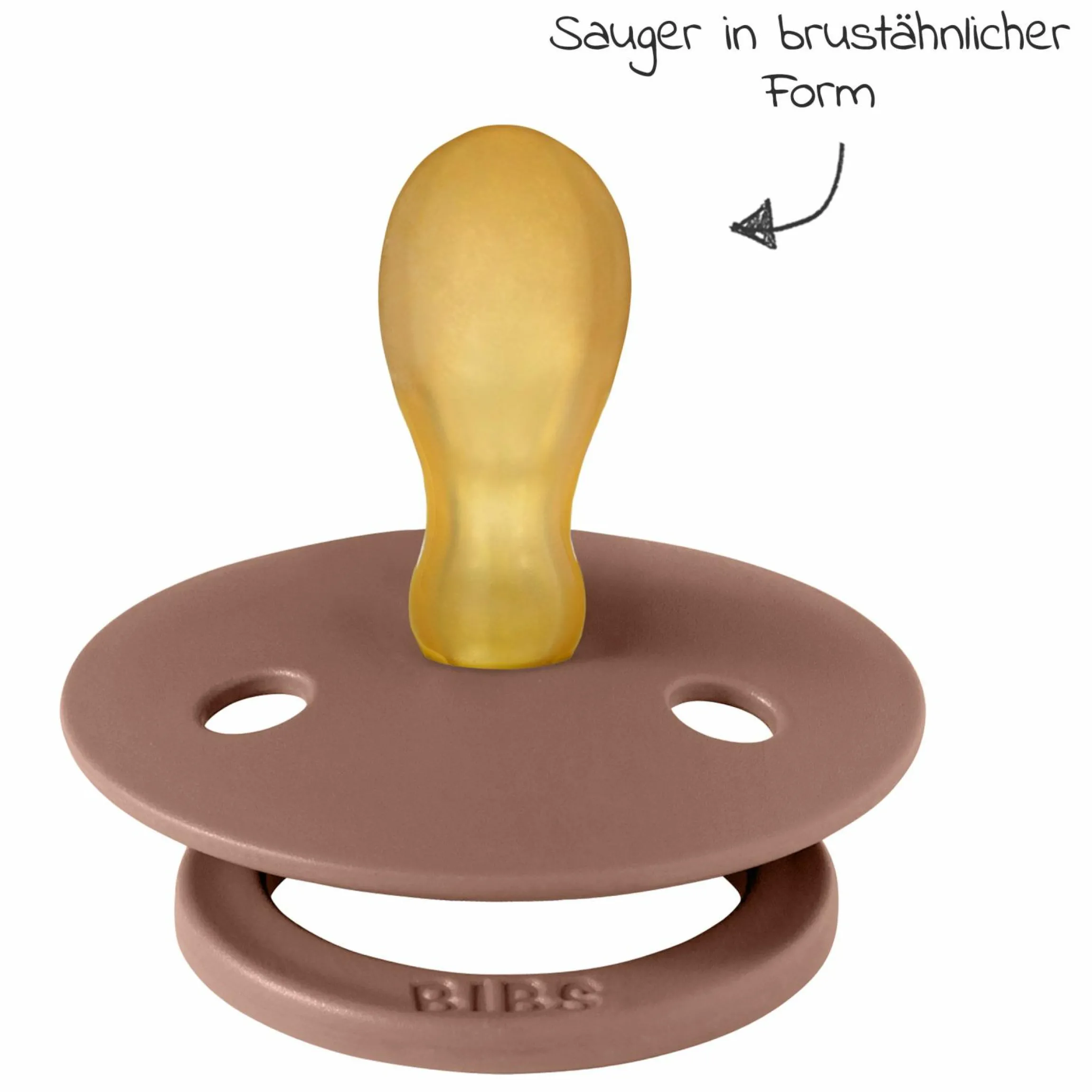 Schnuller 2er Pack Colour Symmetrischer Sauger aus Naturkautschuk 6-18 M - Woodchuck / Blush