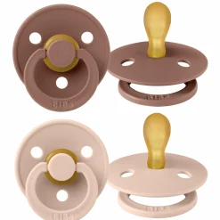 Schnuller 2er Pack Colour Symmetrischer Sauger aus Naturkautschuk 0-6 M - Woodchuck / Blush