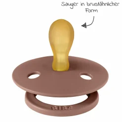 Schnuller 2er Pack Colour Symmetrischer Sauger aus Naturkautschuk 0-6 M - Woodchuck / Blush