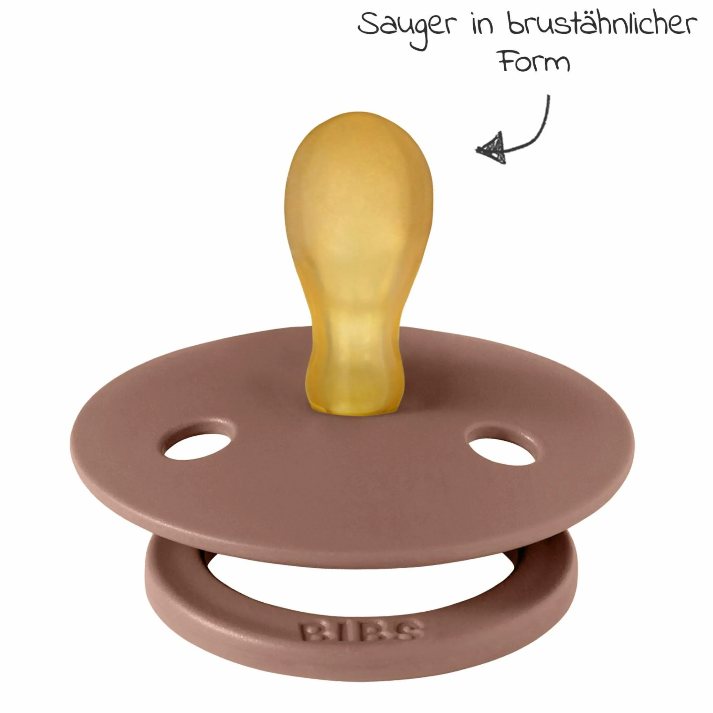 Schnuller 2er Pack Colour Symmetrischer Sauger aus Naturkautschuk 0-6 M - Woodchuck / Blush