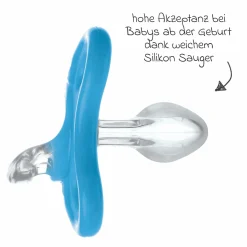 Schnuller 2er Pack Comfort - Silikon Newborn 0-3 M - Blau & Türkis