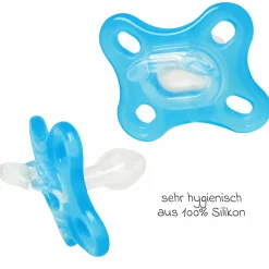 Schnuller 2er Pack Comfort - Silikon Newborn 0-3 M - Blau & Türkis