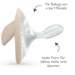 Schnuller 2er Pack MommyFeel - Silikon 0-9 M - Greige / Sandstone