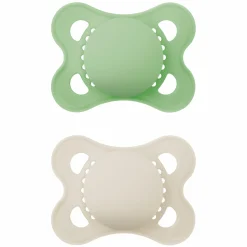 Schnuller 2er Pack Original - Silikon 0-6 M - Grün & Beige