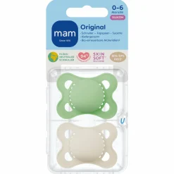 Schnuller 2er Pack Original - Silikon 0-6 M - Grün & Beige