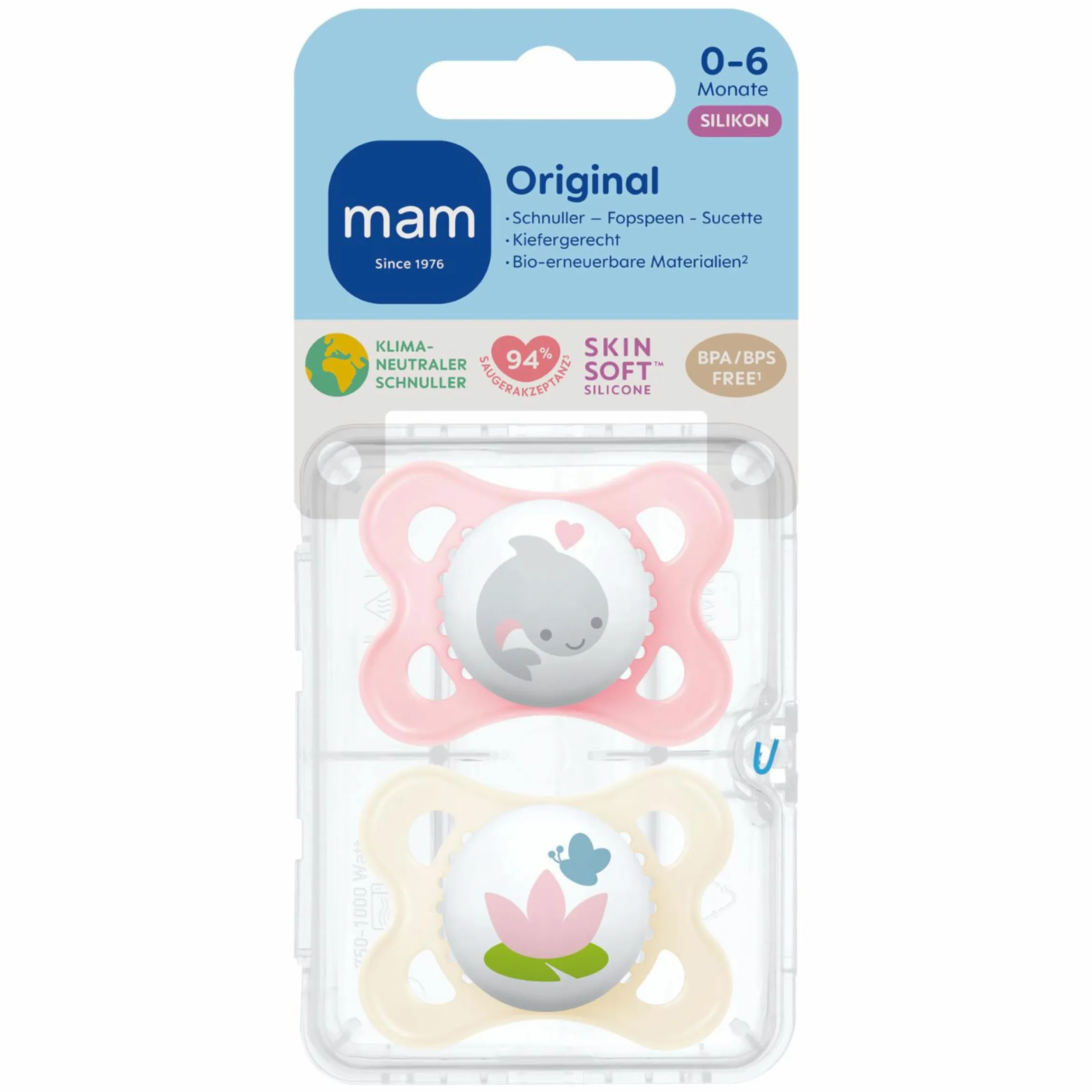 Schnuller 2er Pack Original - Silikon 0-6 M - Rosa