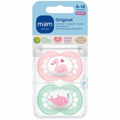 Schnuller 2er Pack Original - Silikon 6-16 M - Rosa
