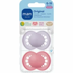 Schnuller 2er Pack Original - Silikon 6-16 M - Pink & Lila