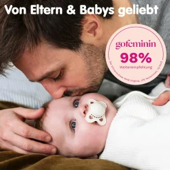 Schnuller 2er Pack Original - Silikon 0-6 M - I Love Daddy - Blau