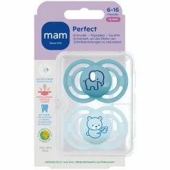 Schnuller 2er Pack Perfect - Silikon - 6-16 M - Blau