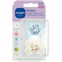 Schnuller 2er Pack Perfect - Silikon - 0-6 M - Blau