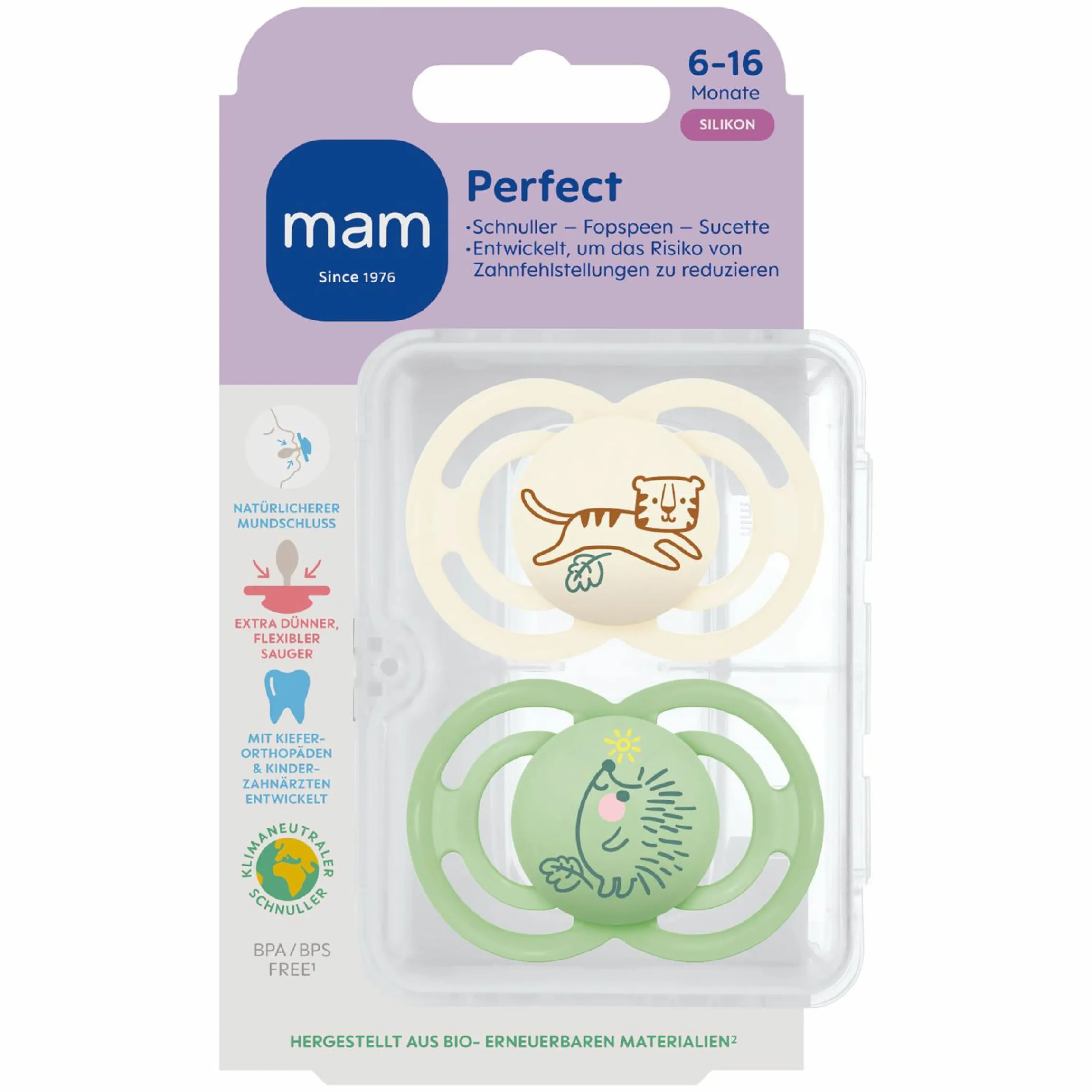 Schnuller 2er Pack Perfect - Silikon - 6-16 M - Beige