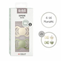 Schnuller 2er Pack Supreme - Silikon - Ivory / Sage - Gr. 6-36 M