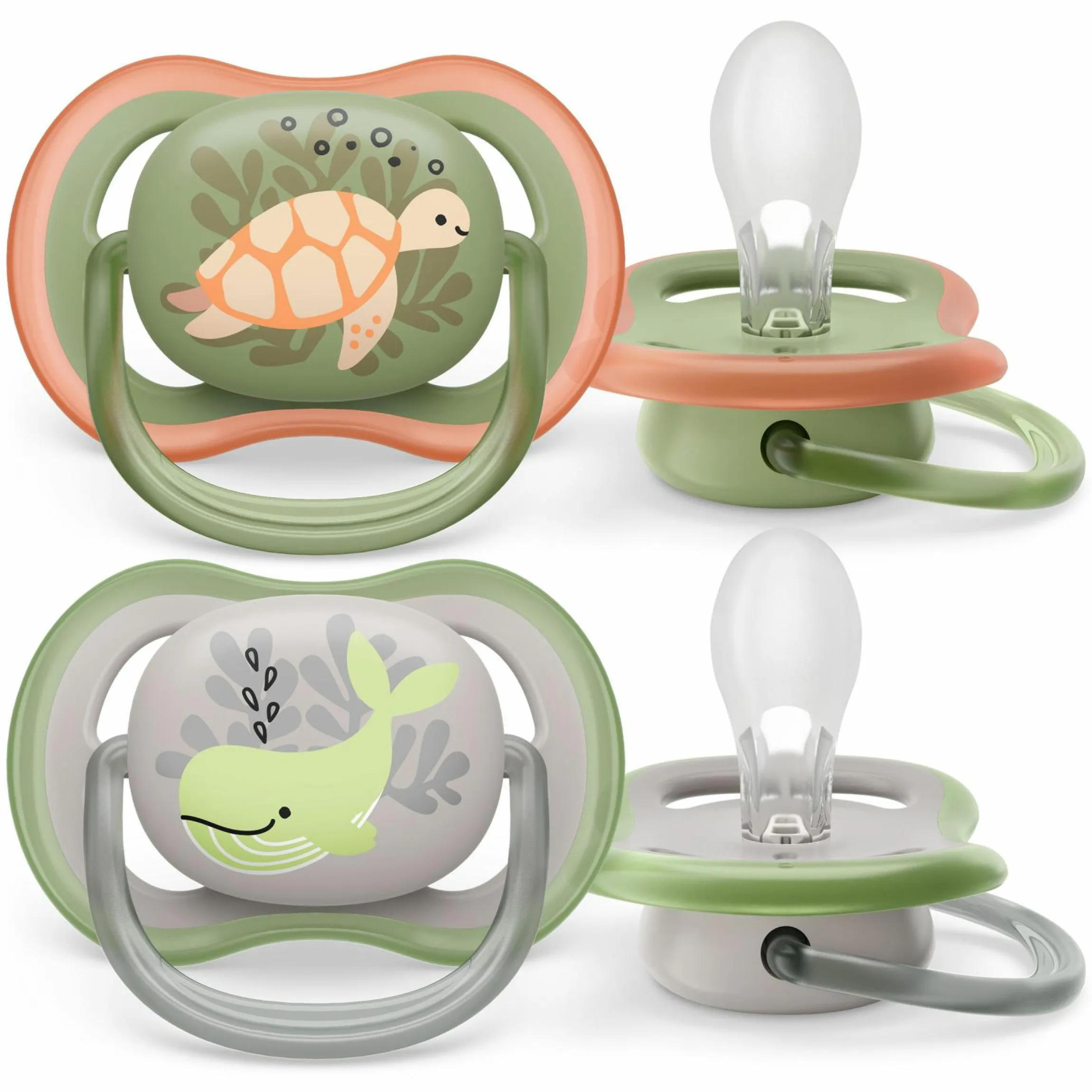 Schnuller 2er Pack Ultra Air 6-18 M - Schildkröte / Wal
