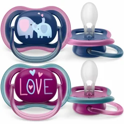 Schnuller 2er Pack Ultra Air ab 18 M - Elefanten / Love