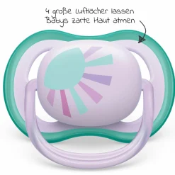 Schnuller 2er Pack Ultra Air 0-6 M - Sonne / Regenbogen - Lila