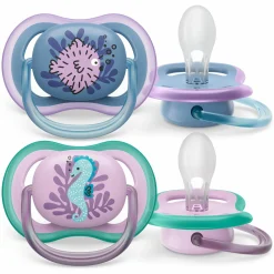 Schnuller 2er Pack Ultra Air 6-18 M - Kugelfisch / Seepferdchen