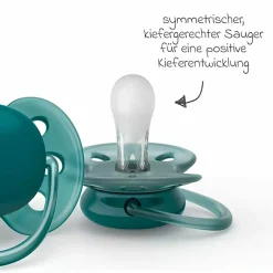 Schnuller 2er Pack Ultra Soft 6-18 M - Petrol / Senfgelb