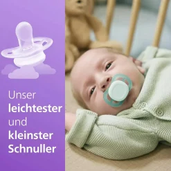 Schnuller 2er Pack Ultra Start - Silikon Newborn 0-2 M - Grün & Blau