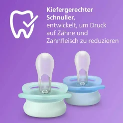 Schnuller 2er Pack Ultra Start - Silikon Newborn 0-2 M - Grün & Blau