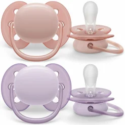 Schnuller 2er Pack Ultra Soft 0-6 M - Rosa / Lila