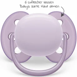 Schnuller 2er Pack Ultra Soft 0-6 M - Rosa / Lila