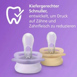 Schnuller 2er Pack Ultra Start - Silikon Newborn 0-2 M - Lila & Orange