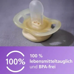 Schnuller 2er Pack Ultra Start - Silikon Newborn 0-2 M - Lila & Orange