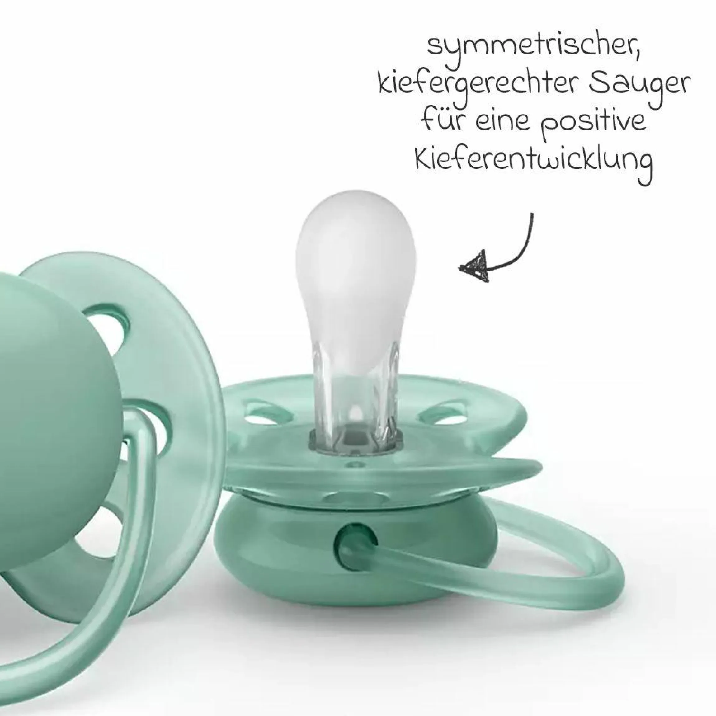 Schnuller 2er Pack Ultra Soft 0-6 M - Grün / Apricot