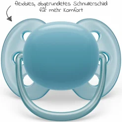 Schnuller 2er Pack Ultra Soft 6-18 M - Blau / Grau