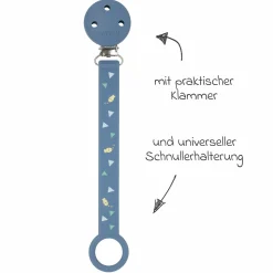 Schnullerband Silikon - Fisch - Dark Blue
