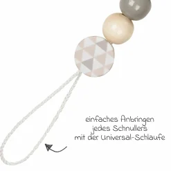 Schnullerkette - Stern - Grau