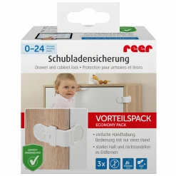 Schubladen- & Schranksicherung 3er Pack - Weiß